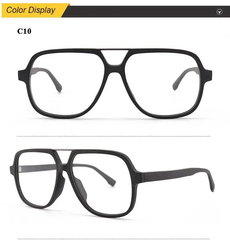 Unisex Polygon Full Rim Wood Double Bridge Prescription Glasses 6018 — view 13 | Rx Spectacle