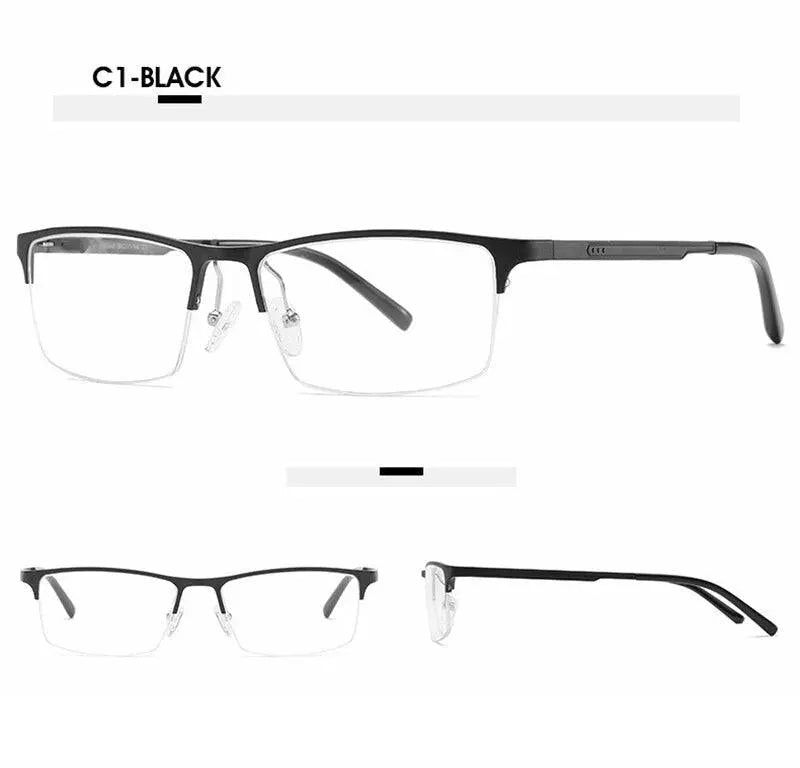 Unisex Square Semi-Rimless Alloy Prescription Glasses CX6342 — view 13 | Rx Spectacle