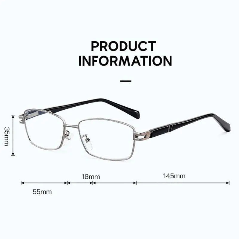 Unisex Rectangular Full Rim Alloy Reading Glasses 9005 — view 7 | Rx Spectacle