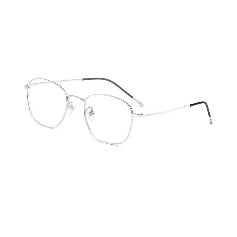 Unisex Round Full Rim Titanium Prescription Glasses 8822x — view 7 | Rx Spectacle