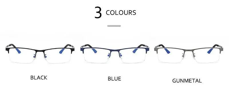 Unisex Square Semi-Rimless Alloy Prescription Glasses 88121 — view 11 | Rx Spectacle