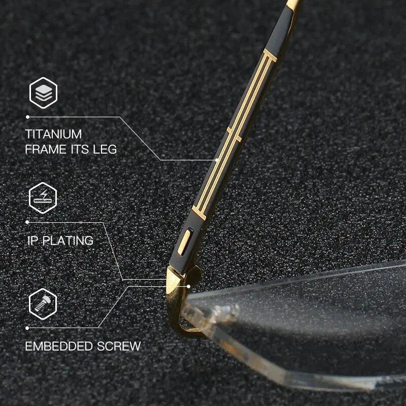 Unisex Rimless Titanium Prescription Glasses 9183 — view 5 | Rx Spectacle