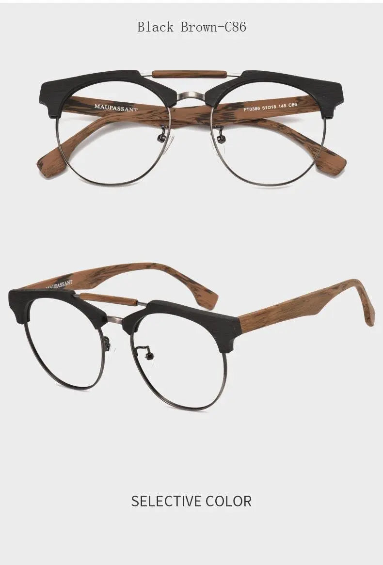 Unisex Round Full Rim Alloy Double Bridge Prescription Glasses Ft0366 — view 12 | Rx Spectacle