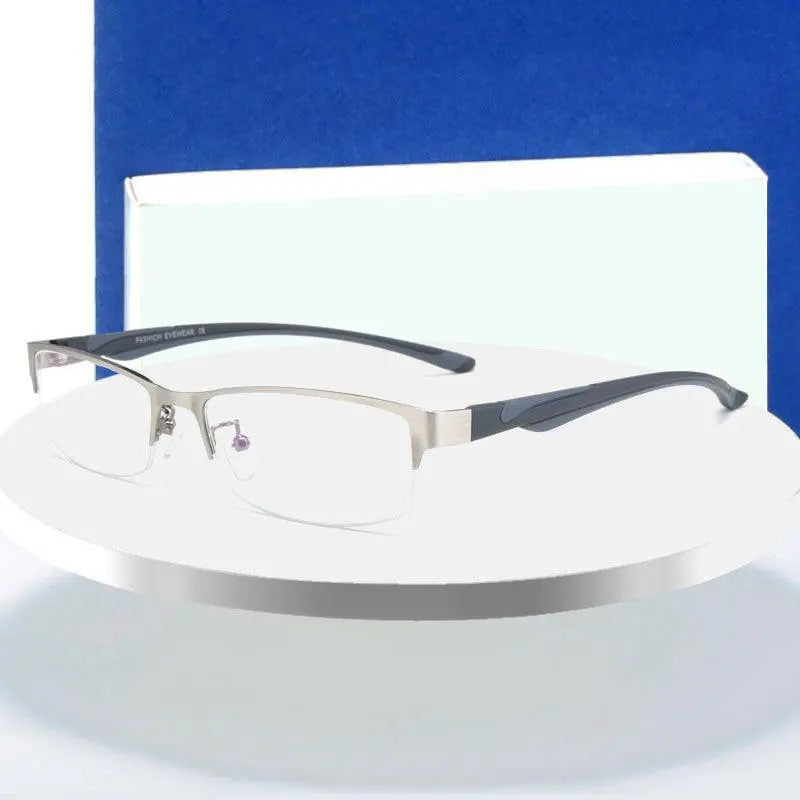 Unisex Semi-Rimless Stainless Steel Reading Glasses Xs671 — view 2 | Rx Spectacle