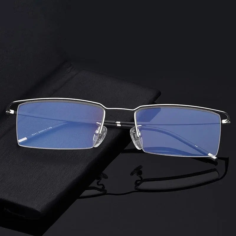Unisex Semi-Rimless Titanium Prescription Glasses 6341 — view 1 | Rx Spectacle