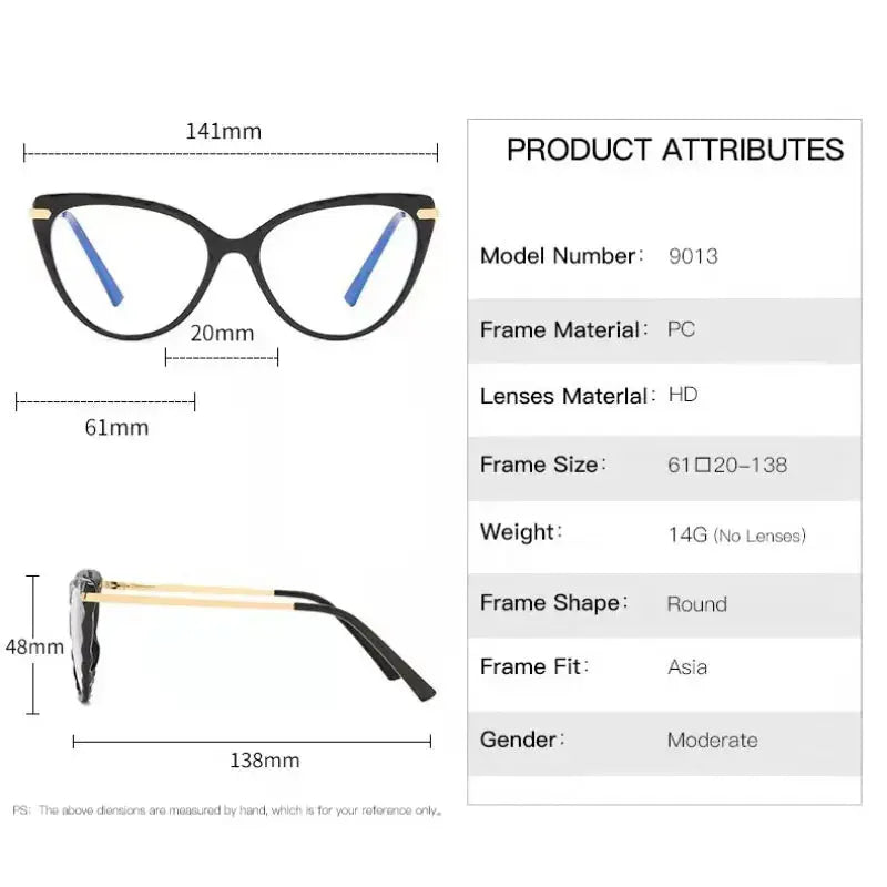 Women's Cat Eye Full Rim Titanium Prescription Glasses 901379 — view 2 | Rx Spectacle