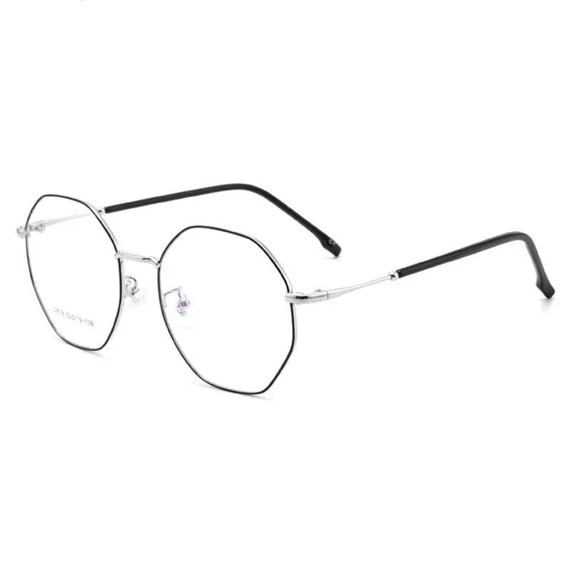 Unisex Polygon Full Rim Alloy Prescription Glasses D879 — view 8 | Rx Spectacle