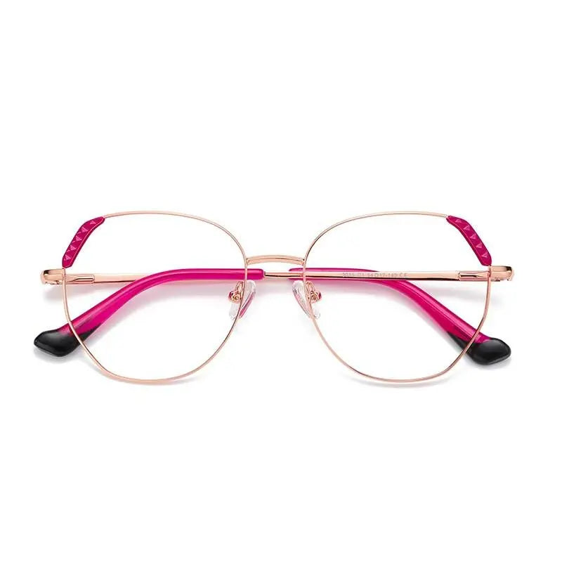 Women's Cat Eye Full Rim Alloy Prescription Glasses 3015 — view 3 | Rx Spectacle