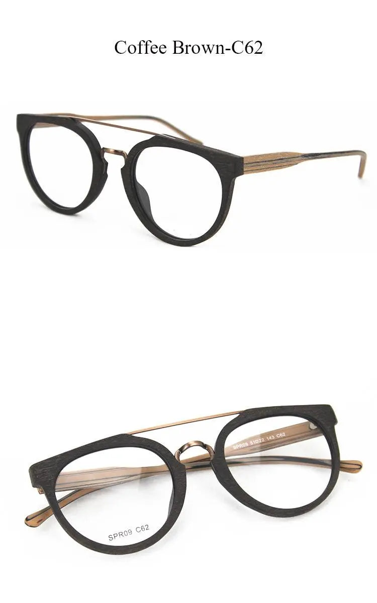 Unisex Round Full Rim Acetate Double Bridge Prescription Glasses Spr09 — view 18 | Rx Spectacle