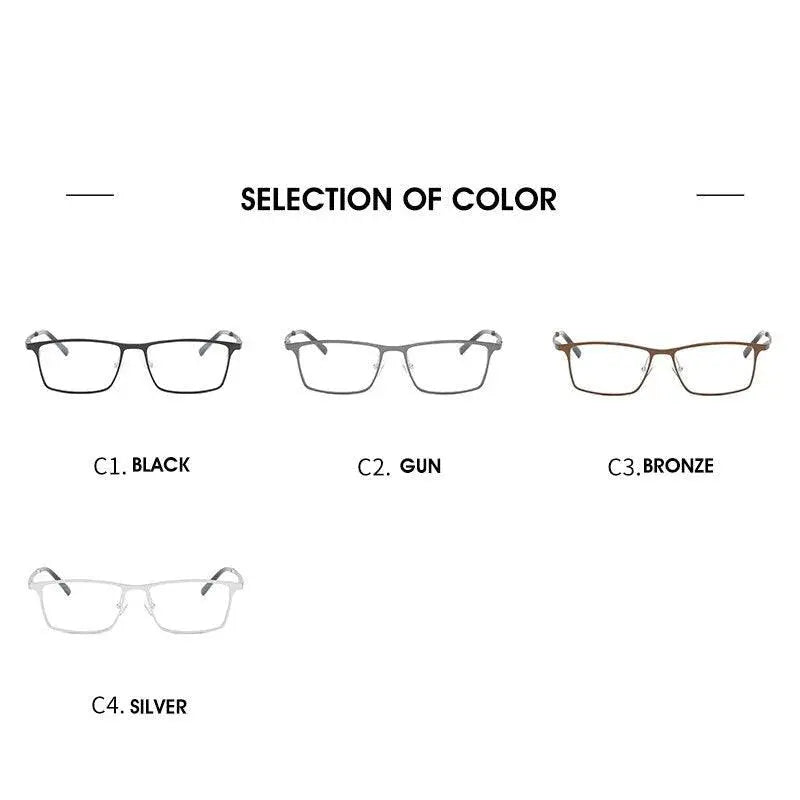 Men's Square Full Rim Alloy Prescription Glasses P6308 — view 6 | Rx Spectacle