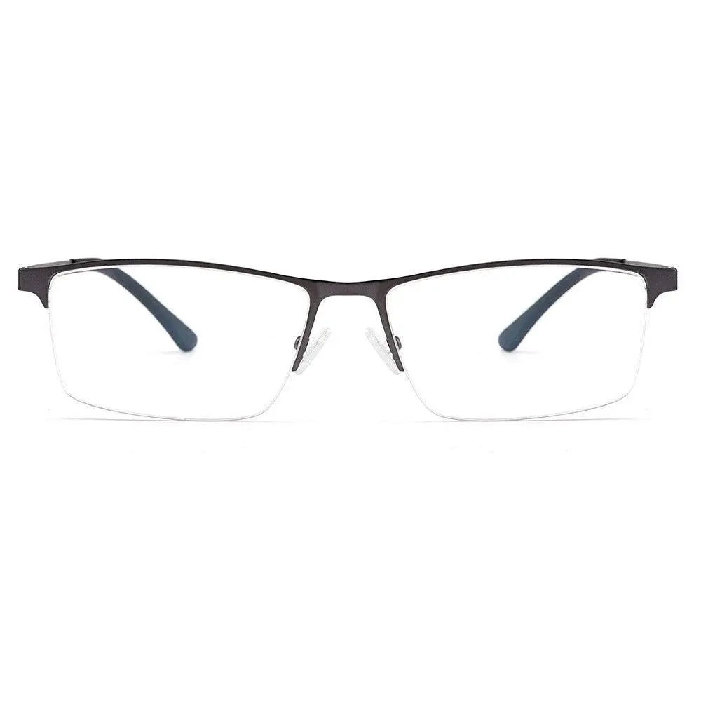 Men's Square Semi-Rimless Titanium Prescription Glasses S41001 — view 5 | Rx Spectacle