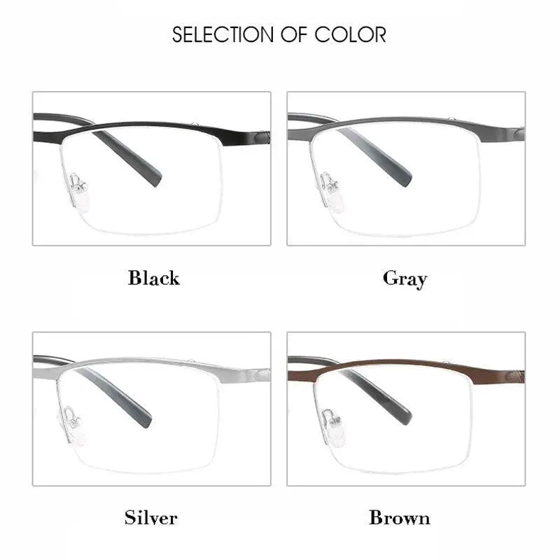 Unisex Square Semi-Rimless Alloy Prescription Glasses 6303 — view 4 | Rx Spectacle
