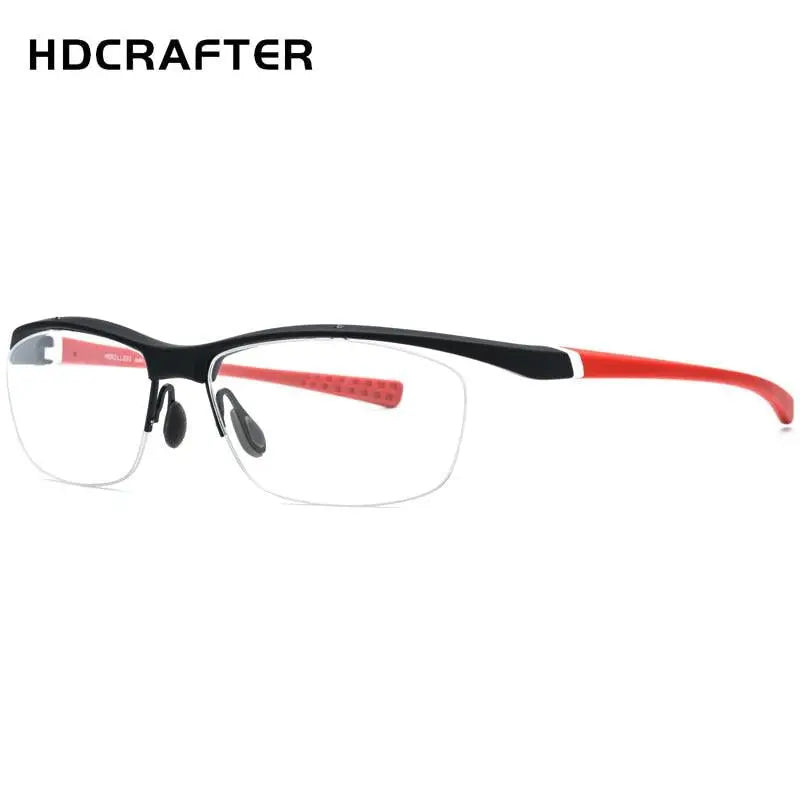 Men's Rectangular Semi-Rimless TR90 Sports Glasses 7027 — view 3 | Rx Spectacle