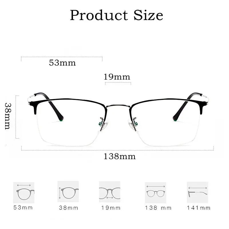 Unisex Semi-Rimless Titanium Prescription Glasses 8017JX — view 6 | Rx Spectacle