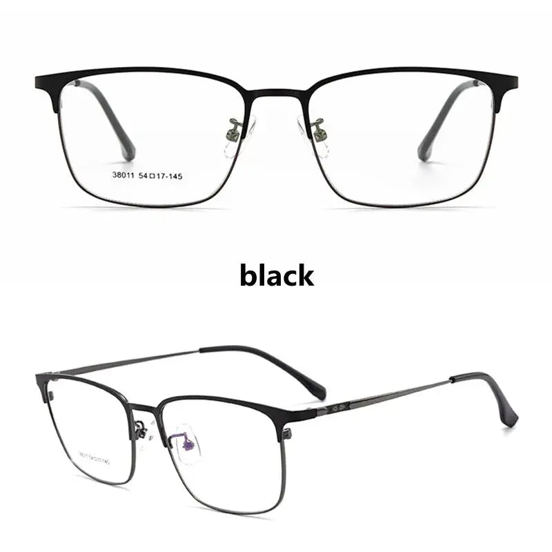 Unisex Square Full Rim Alloy Reading Glasses 38011 — view 7 | Rx Spectacle