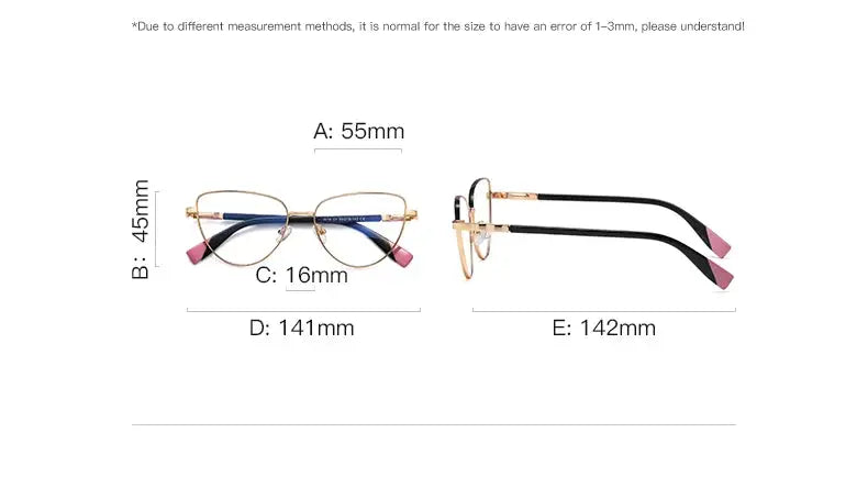 Women's Cat Eye Full Rim Alloy Prescription Glasses 89301 — view 2 | Rx Spectacle