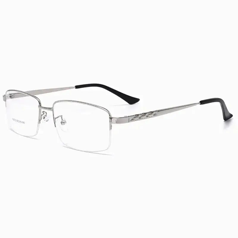 Men's Square Semi-Rimless Alloy Oversized Prescription Glasses 603244 — view 1 | Rx Spectacle