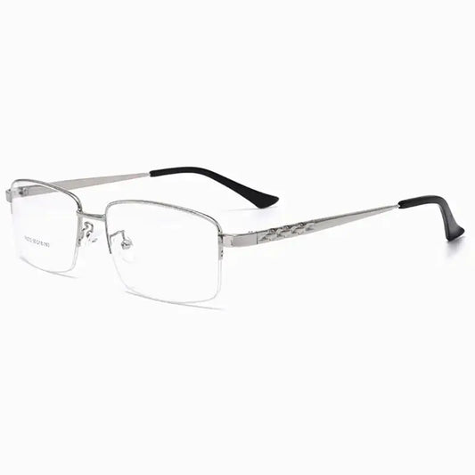 Men's Square Semi-Rimless Alloy Oversized Prescription Glasses 603244 — view 1 | Rx Spectacle