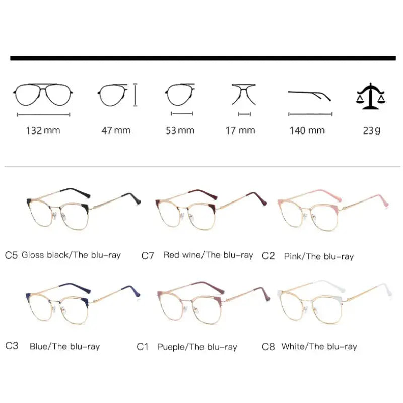 Women's Cat Eye Full Rim TR90 Prescription Glasses 95537 — view 3 | Rx Spectacle
