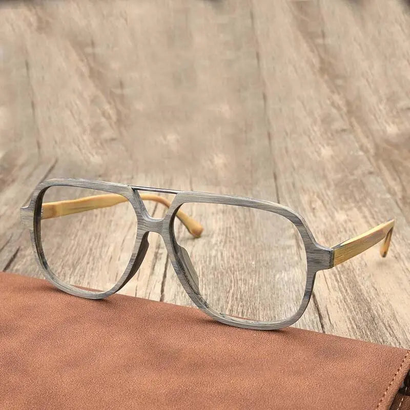 Unisex Full Rim Wood Oversized Prescription Glasses Ps8210 — view 11 | Rx Spectacle