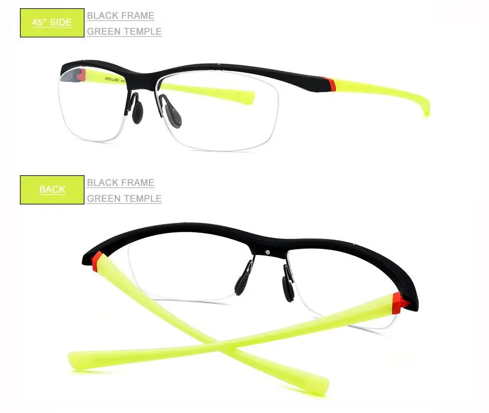 Men's Rectangular Semi-Rimless TR90 Sports Glasses 7027 — view 26 | Rx Spectacle