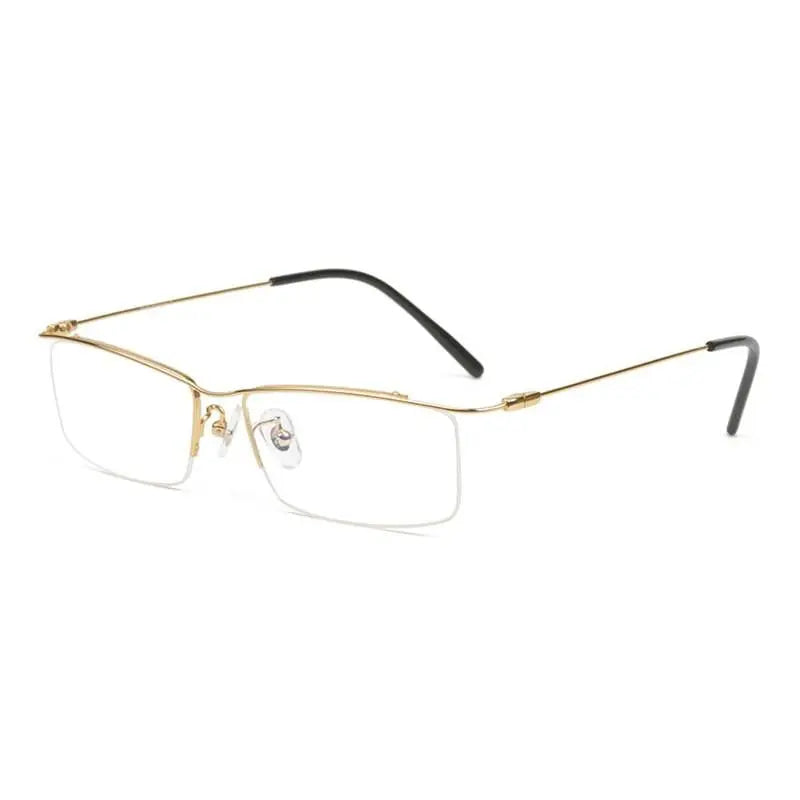 Men's Browline Half Rim Titanium Prescription Glasses Ej1010 — view 5 | Rx Spectacle
