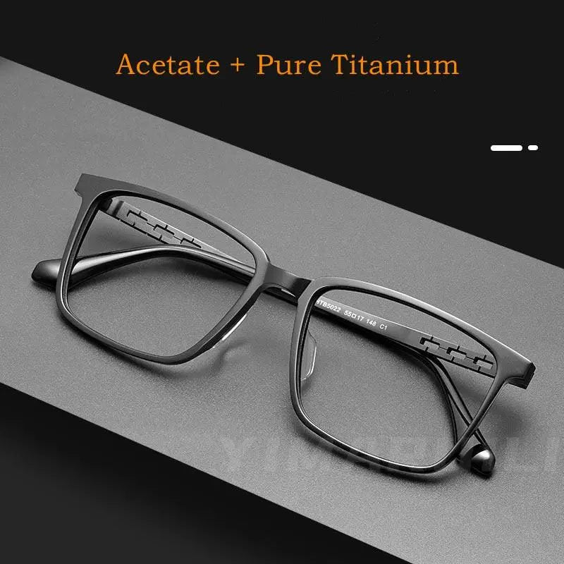 Men's Full Rim Titanium Prescription Glasses HT5022B — view 2 | Rx Spectacle