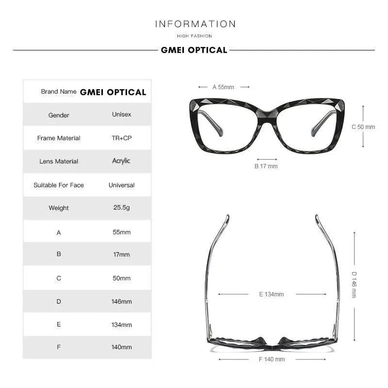 Women's Cat Eye Full Rim TR90 Prescription Glasses 2009 — view 12 | Rx Spectacle