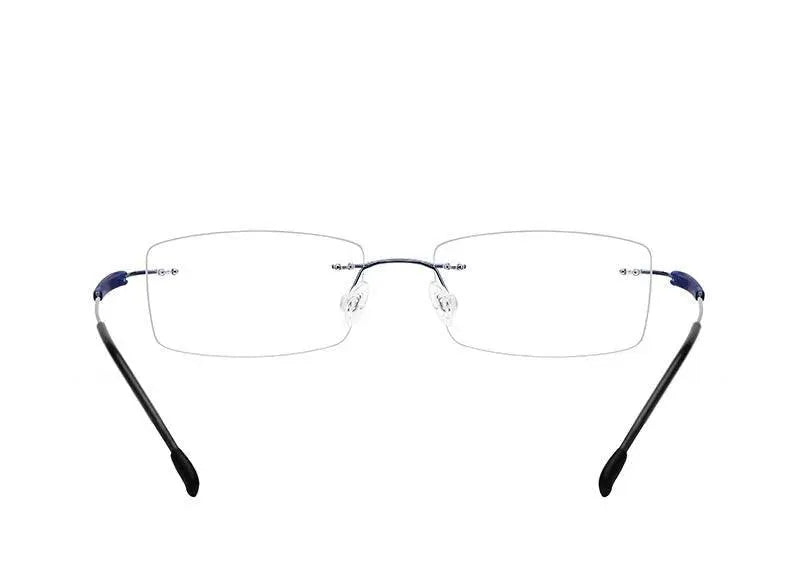 Unisex Rectangular Rimless Titanium Prescription Glasses 3125 — view 23 | Rx Spectacle