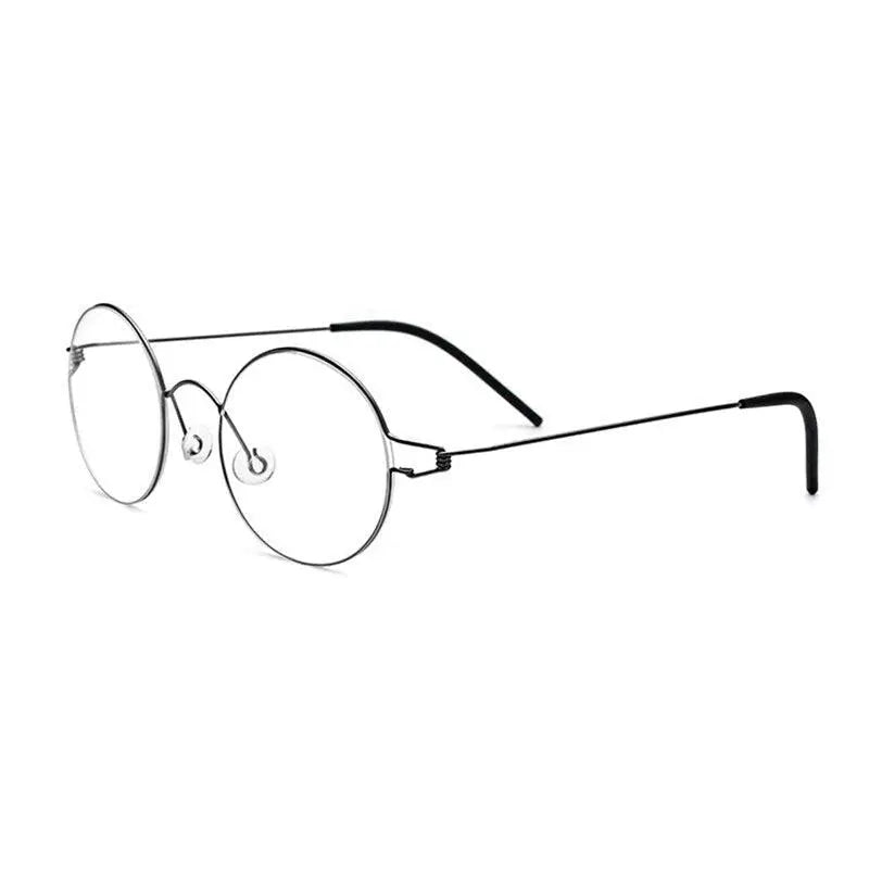Unisex Round Full Rim Titanium Screwless Prescription Glasses 28607 — view 4 | Rx Spectacle