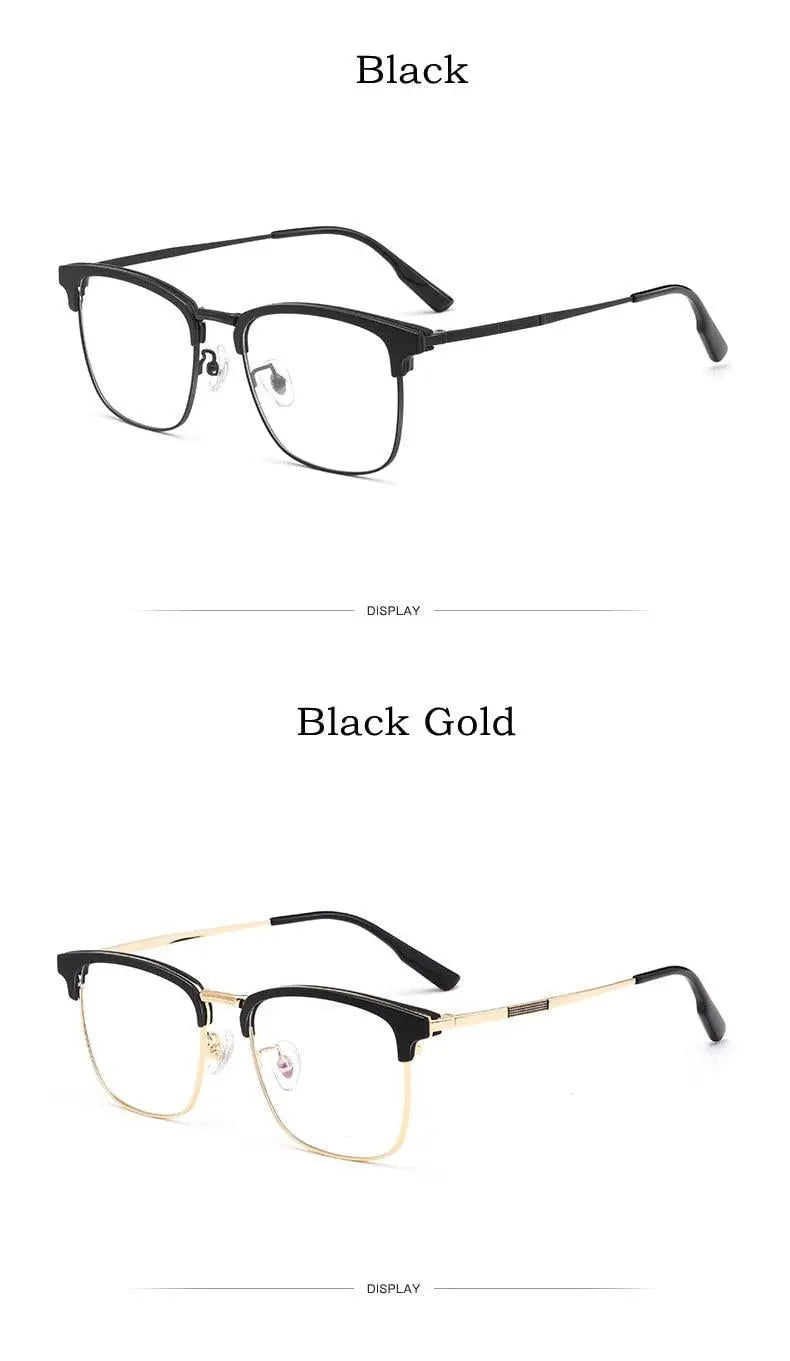 Men's Square Full Rim Titanium Prescription Glasses 2312YJ — view 13 | Rx Spectacle