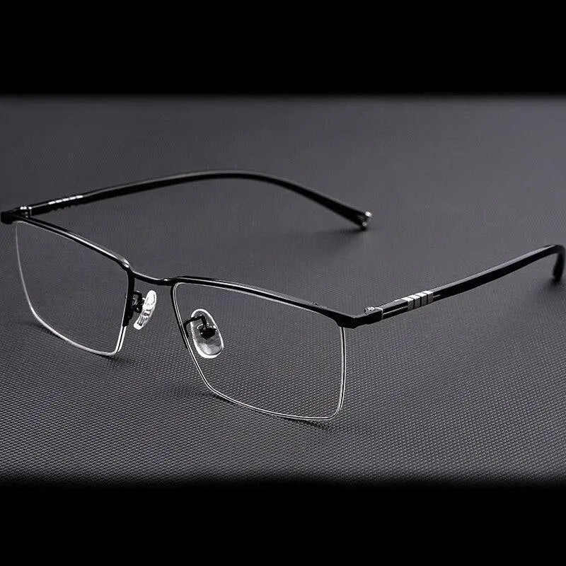 Men's Semi-Rimless Titanium Prescription Glasses P9861 — view 8 | Rx Spectacle