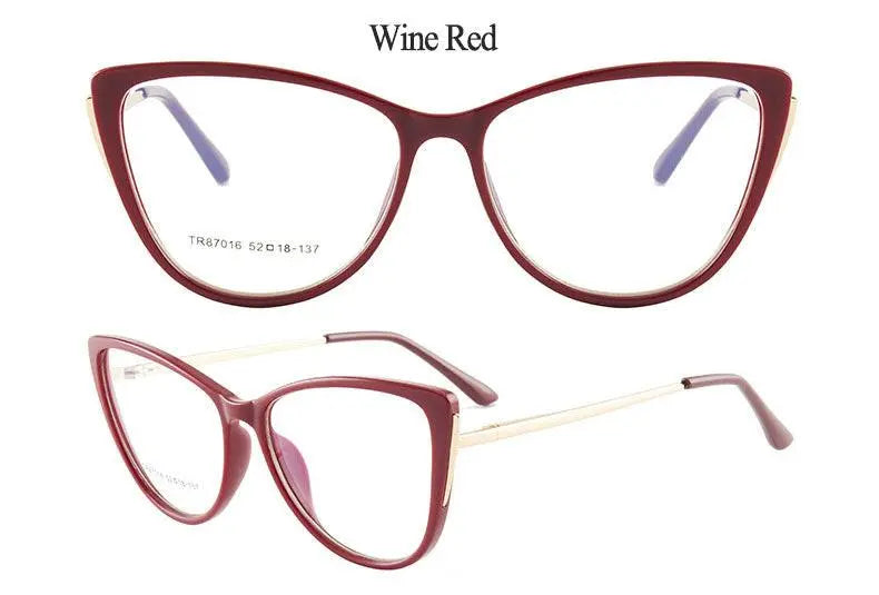 Women's Cat Eye Full Rim TR90 Prescription Glasses 7016 — view 18 | Rx Spectacle