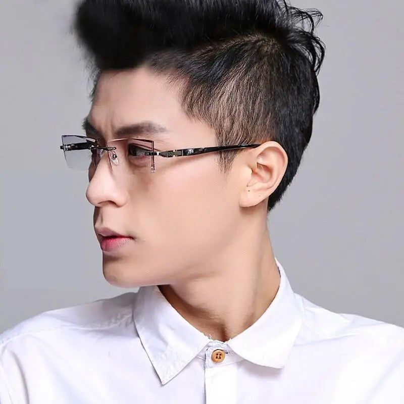 Men's Rimless Alloy Prescription Glasses 58050 — view 5 | Rx Spectacle