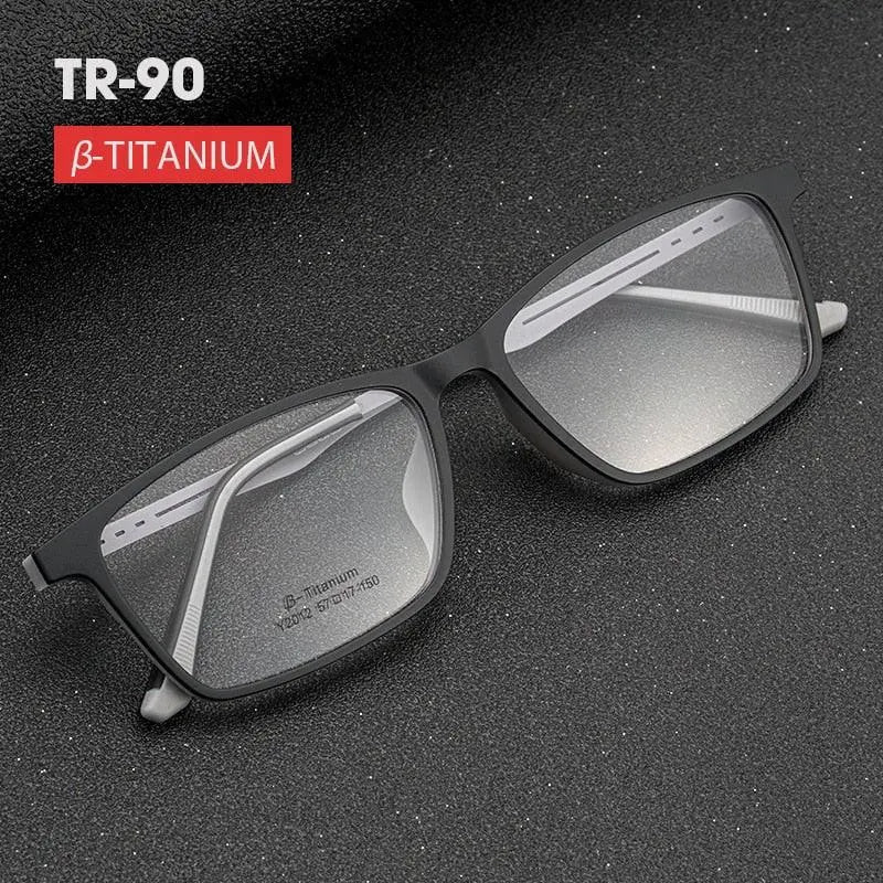 Men's Square Full Rim Titanium Prescription Glasses Y2012 — view 3 | Rx Spectacle