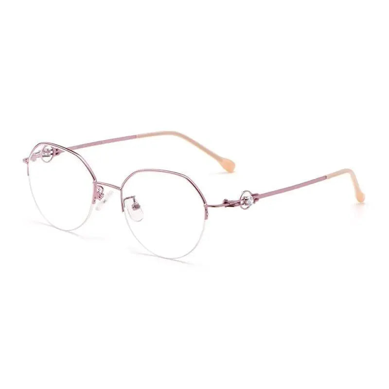Unisex Semi-Rimless Alloy Prescription Glasses 8001Z — view 5 | Rx Spectacle