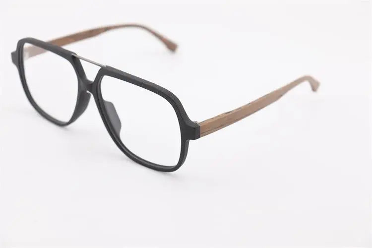 Unisex Polygon Full Rim Wood Double Bridge Prescription Glasses 6018 — view 19 | Rx Spectacle
