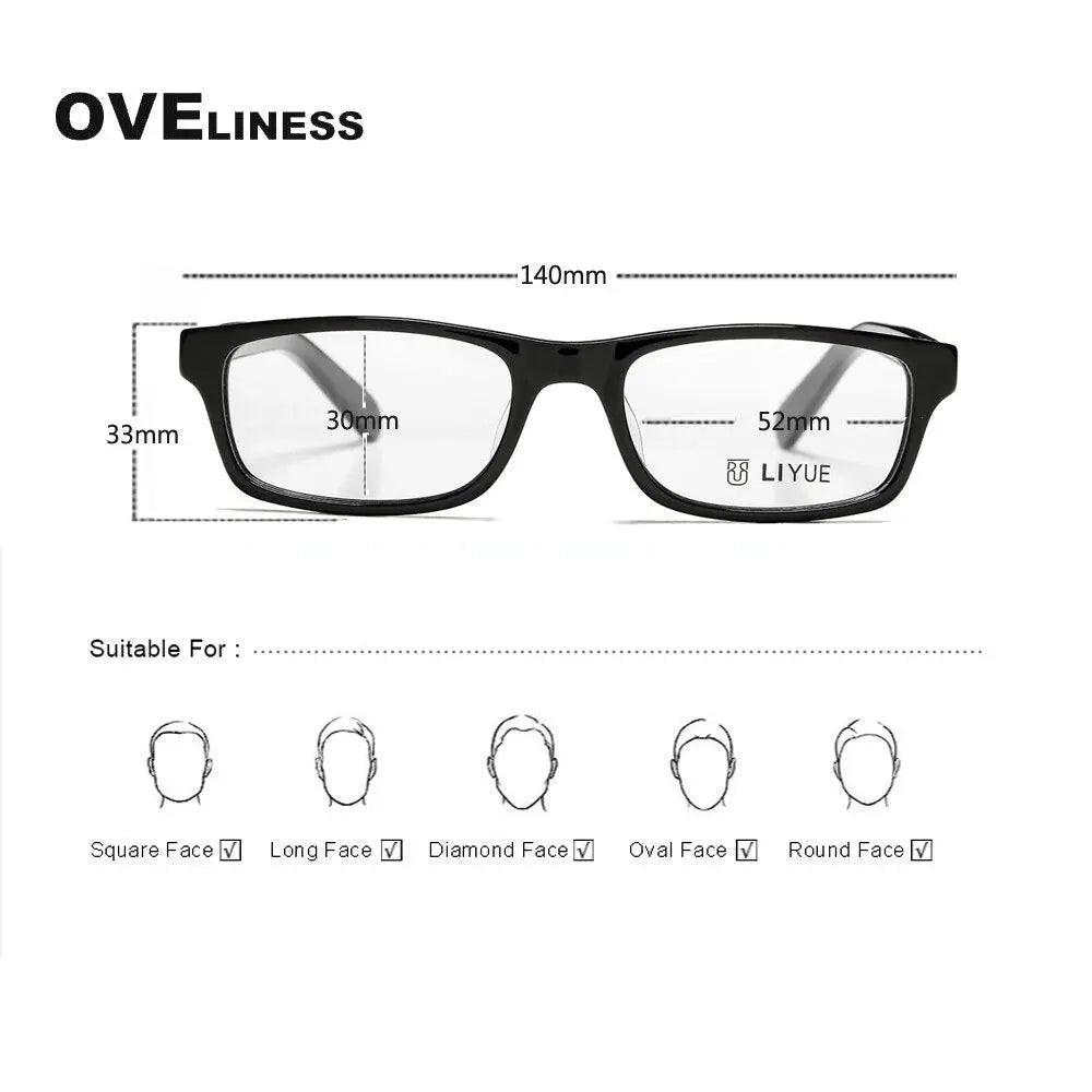 Unisex Square Full Rim Acetate Prescription Glasses Lb01 — view 7 | Rx Spectacle