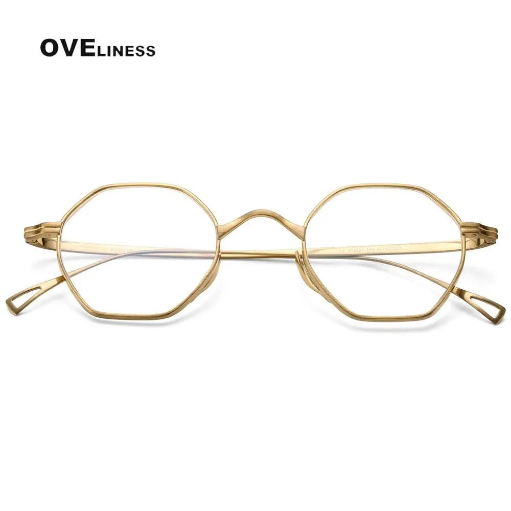 Unisex Irregular Full Rim Titanium Prescription Glasses Ol1y52 — view 4 | Rx Spectacle