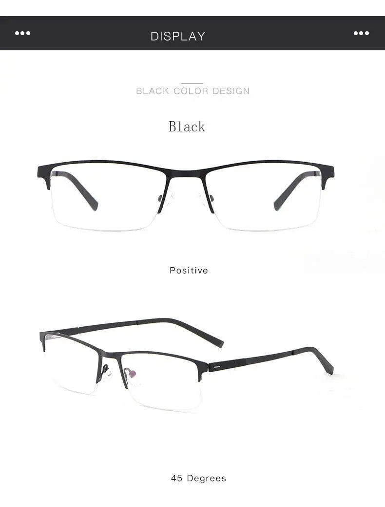 Unisex Square Semi-Rimless Alloy Prescription Glasses 8839 — view 14 | Rx Spectacle
