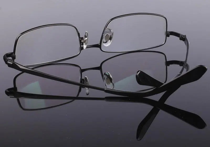 Men's Rectangular Full Rim Titanium Prescription Glasses 9867 — view 12 | Rx Spectacle