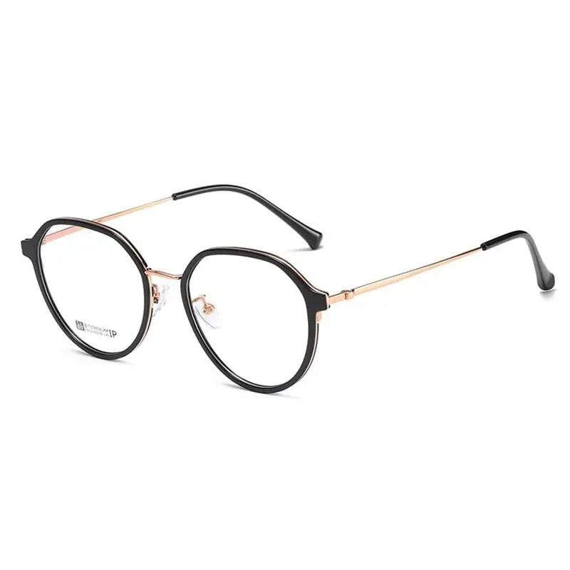 Unisex Round Full Rim Titanium Prescription Glasses 7012 — view 8 | Rx Spectacle
