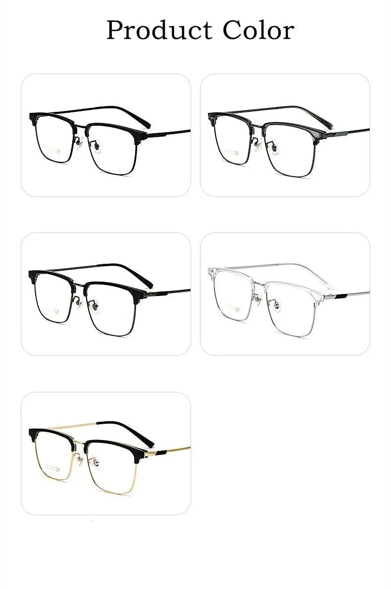 Men's Square Full Rim Titanium Prescription Glasses 2311YJ — view 12 | Rx Spectacle