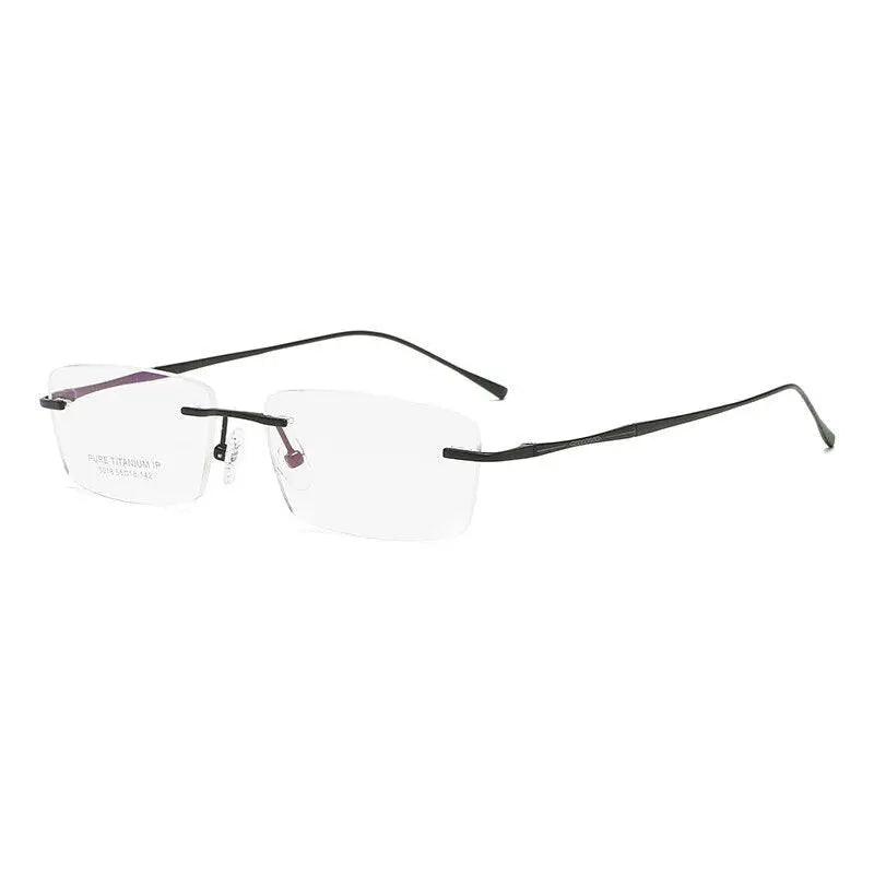 Unisex Rimless Titanium Prescription Glasses 3018 — view 11 | Rx Spectacle