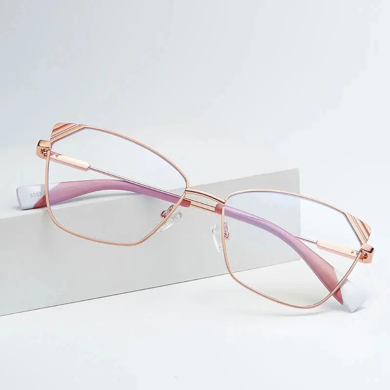 Women's Cat Eye Full Rim Alloy Prescription Glasses 30339 — view 1 | Rx Spectacle