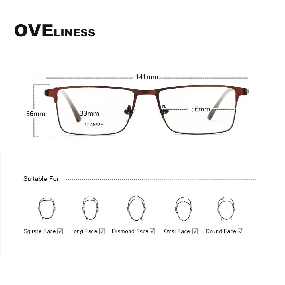 Unisex Square Full Rim Alloy Screwless Prescription Glasses 98684 — view 2 | Rx Spectacle