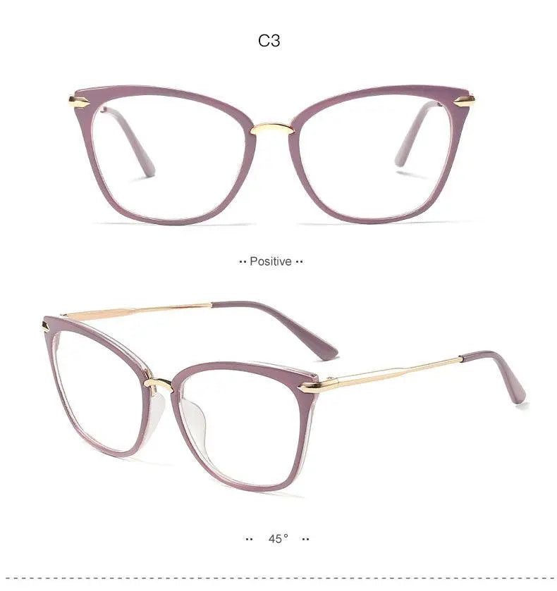 Women's Cat Eye Full Rim TR90 Prescription Glasses 95138 — view 18 | Rx Spectacle