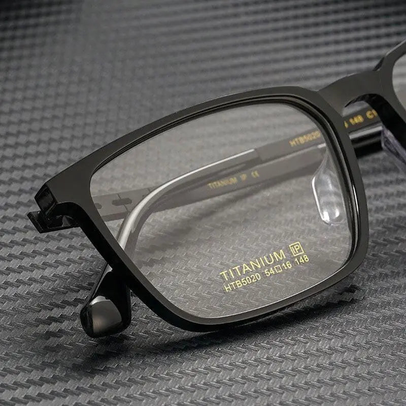 Men's Square Full Rim Titanium Prescription Glasses 5020 — view 2 | Rx Spectacle