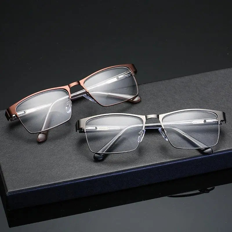 Men's Square Full Rim Alloy Reading Glasses R89865 — view 1 | Rx Spectacle