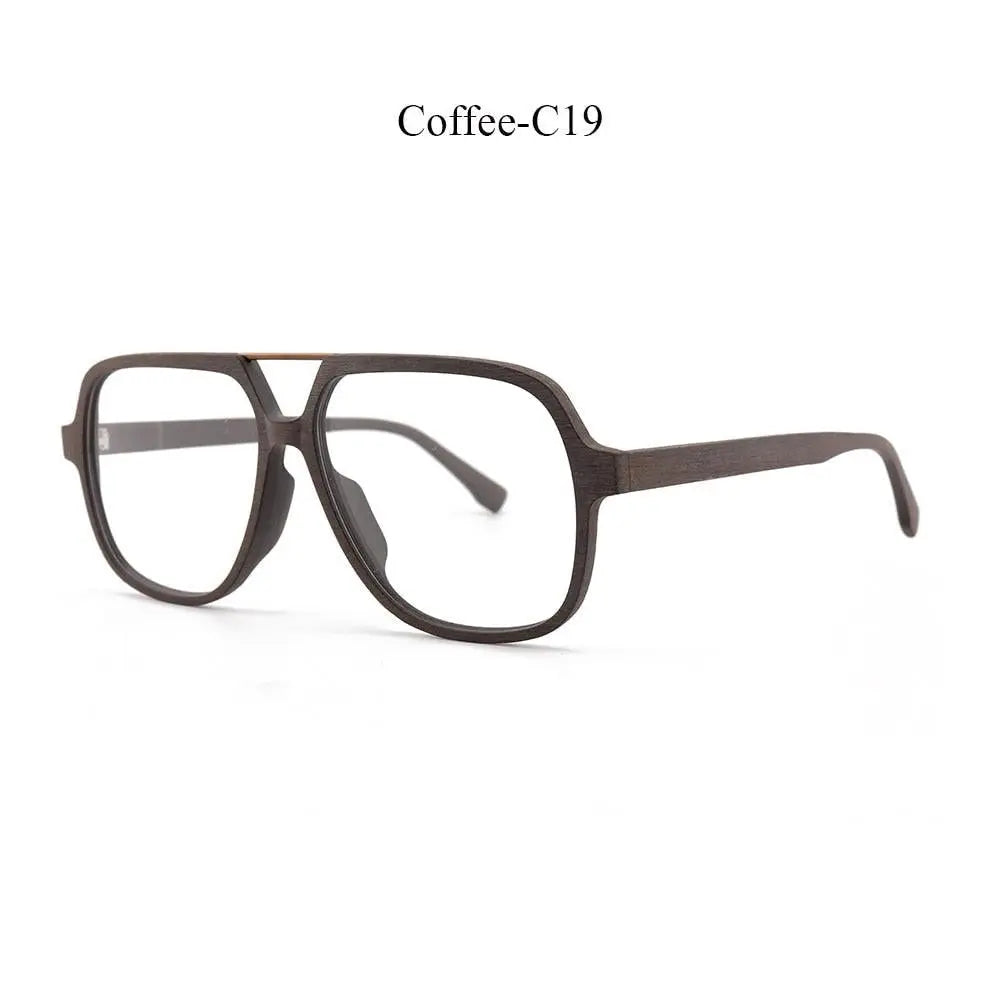 Unisex Square Full Rim Wood Oversized Prescription Glasses Ps8210 — view 6 | Rx Spectacle